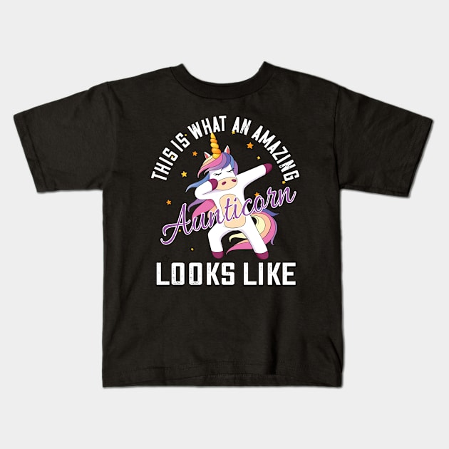 This is what an amazing aunticorn looks like..Cute Aunt gift Kids T-Shirt by DODG99